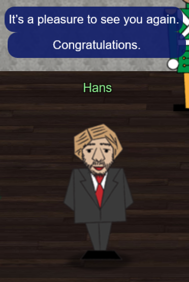 Congratulations from Hans