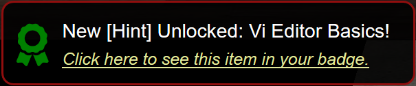 Hint : VI Editor Basics