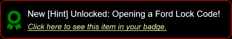 Hint : Opening a Ford Lock Code!